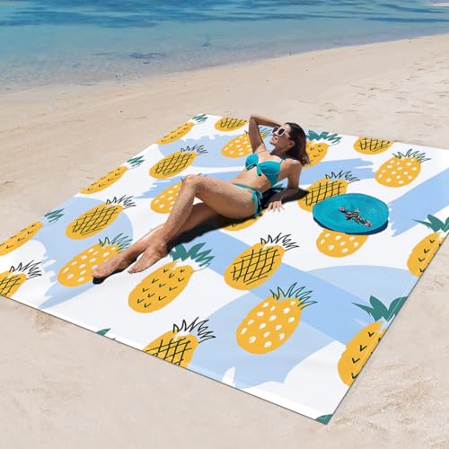 Surwin Stranddecke Sandfrei Wasserdicht, XXL Groß Strandmatte Faltbar Ultraleicht und Tragbar Picknickdecke für Strand, Camping, Outdoor (200x200cm,Stilmuster 73) von Surwin