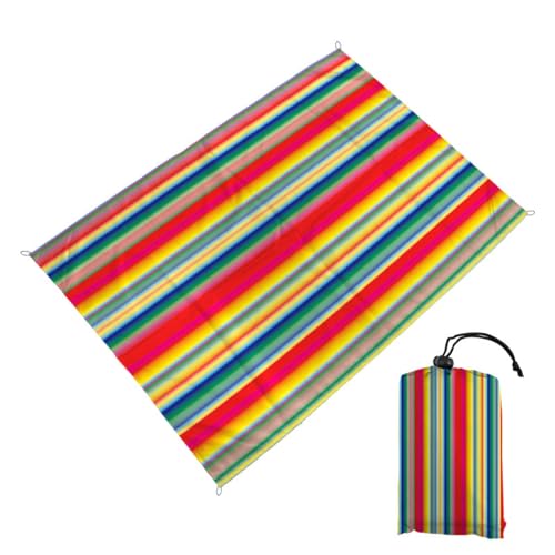 Surwin Stranddecke Sandfrei Wasserdicht Stranddecke XXL Strandmatte Faltbar Ultraleicht Tragbar Picknickdecke mit Tragetasche & 4 Heringen für Strand Camping, Minimalistisch (Rot,100x140cm) von Surwin