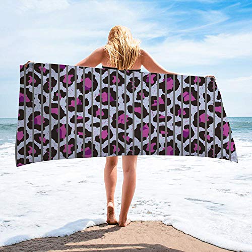 Surwin Strandhandtuch Mikrofaser, Leopard Drucken Strandtuch Sommer Strandtücher Schnelltrocknend Sand Proof Saugfähig Handtücher Handtuch für Reise Strand Schwimmen Sport (Streifen,80x160cm) von Surwin