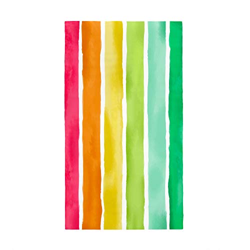 Surwin Strandhandtuch Mikrofaser, Streifen Strandtuch Sommer Strandtücher Schnelltrocknend Sand Proof Saugfähig Handtücher für Reise Strand Schwimmen Sport (Grün Orange,150x180cm) von Surwin