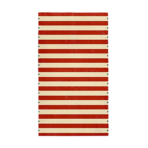 Surwin Strandhandtuch Mikrofaser, Streifen Strandtuch Sommer Strandtücher Schnelltrocknend Sand Proof Saugfähig Handtücher für Reise Strand Schwimmen Sport (Rot,80x180cm) von Surwin