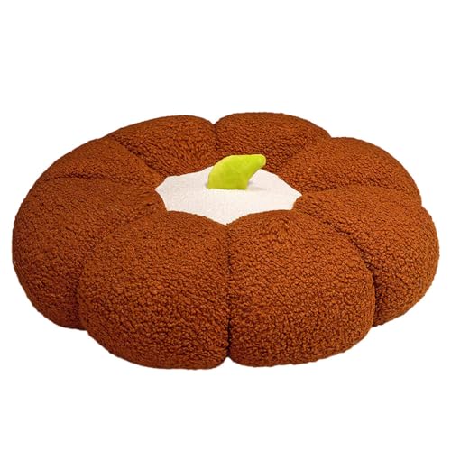 Surwin Stuhlkissen Rund Pumpkin Sitzkissen Rund Bequemes Bodenkissen, Sitzkissen Boden gartenmöbel-Kissen, für Indoor und Outdoor (45cm,Braun) von Surwin