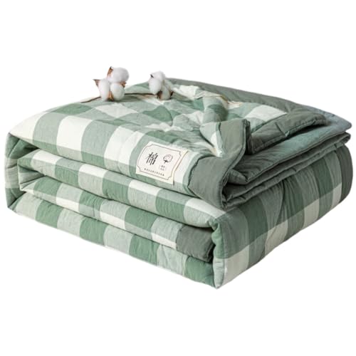 Surwin Tagesdecke Bettüberwurf Modern Plaid Gesteppt Steppdecke mit Kariert Muster Reversibler Weich Sommer Steppdecke für Doppelbett Einzelbett, Sofaüberwurf, Wohndecke (Grünes Kariert,200x230cm) von Surwin