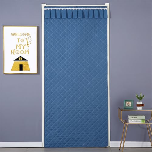 Surwin Thermovorhang Kälteschutz Tür, Wärmeschutzvorhang für Türen Thermovorhang Kälteschutz Haustür Winter Thermo Vorhang Gegen Kälte für Terrasse, Küche, Schlafzimmer (80 * 190cm,Blau) von Surwin