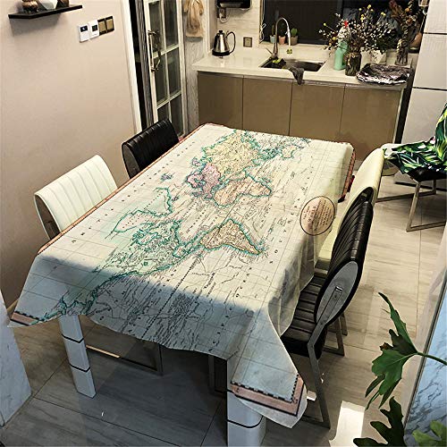 Surwin Tischtuch Drucken Tischdecke, Rechteckige Tischdecke Fleckschutz Pflegeleicht Abwaschbar Wählbar für Home Küche Dekoration (Beige,100x140cm) von Surwin