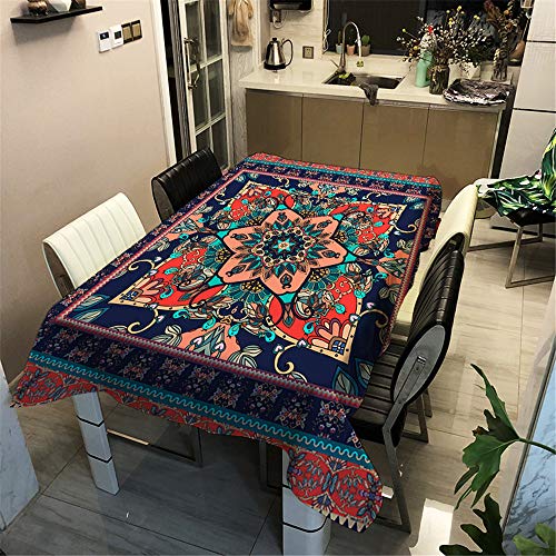 Surwin Tischtuch Drucken Tischdecke, Rechteckige Tischdecke Fleckschutz Pflegeleicht Abwaschbar Wählbar für Home Küche Dekoration (Böhmen 5,90x90cm) von Surwin