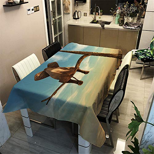 Surwin Tischtuch Drucken Tischdecke, Rechteckige Tischdecke Fleckschutz Pflegeleicht Abwaschbar Wählbar für Home Küche Dekoration (Elefant auf dem Baum,140x140cm) von Surwin