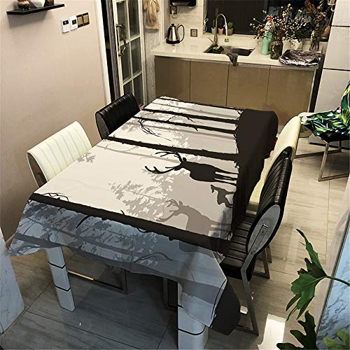 Surwin Tischtuch Drucken Tischdecke, Rechteckige Tischdecke Fleckschutz Pflegeleicht Abwaschbar Wählbar für Home Küche Dekoration (Grauer Schatten,140x160cm) von Surwin