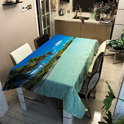 Surwin Tischtuch Drucken Tischdecke, Rechteckige Tischdecke Fleckschutz Pflegeleicht Abwaschbar Wählbar für Home Küche Dekoration (Meerwasser,60x60cm) von Surwin