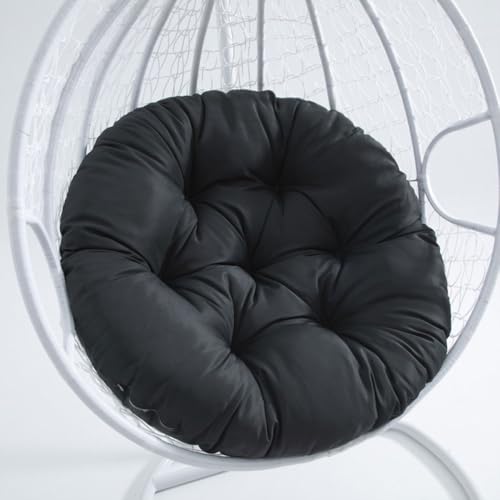 Surwin Wasserdicht Hängesessel Kissen, Kissen für Hängesessel Rundes Dicke Stuhlkissen Bequem & Weich Gartenstuhlauflage, Kissen Hängesessel für Rattanmöbel und Gartenstuhl (70cm,schwarz) von Surwin