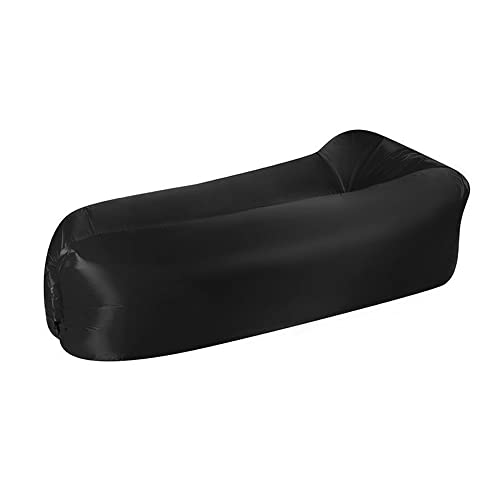 Surwin Wasserdichtes Aufblasbares Sofa,Tragbares Luft Sofa Aufblasbare, Air Lounger, Luftsofa Luftsack Für Outdoor, Strand, Reisen, Party, Camping Gadgets (Schwarz,70x185cm) von Surwin