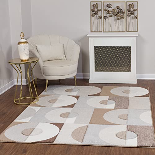 Livabliss Albi Teppich Boho - Großer Wohnzimmerteppich 160x213 cm mit Geometrischem Muster, Skandinavischer Esszimmerteppich Modern in Braun, Beige und Weiß Livabliss Albi Teppich Boho - Großer Wohnzimmerteppich 160x213 cm mit Geometrischem Muster, Skandinavischer Esszimmerteppich Modern in Braun, Beige und Weiß von Livabliss