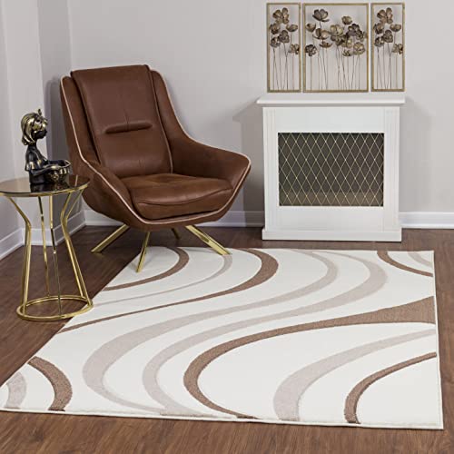 Livabliss Arles Wohnzimmer Teppich Modern - Abstrakt Design in Marmor Optik für Wohnzimmer, Esszimmer, Schlafzimmer 160x213 cm - Weicher Kurzflor in Weiß, Braun und Beige Livabliss Arles Wohnzimmer Teppich Modern - Abstrakt Design in Marmor Optik für Wohnzimmer, Esszimmer, Schlafzimmer 160x213 cm - Weicher Kurzflor in Weiß, Braun und Beige von Livabliss