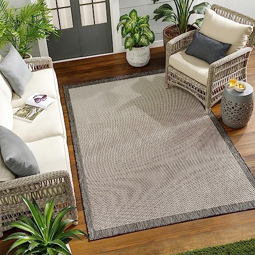 Surya Arsuz Vintage Teppich - Teppich Wohnzimmer, Esszimmer, Flur, Rugs Living Room - Boho Teppich Orientalisch Style, Kurzflor Carpet - Bunter Teppich Elfenbein, Anthrazit, 160x213cm von Surya