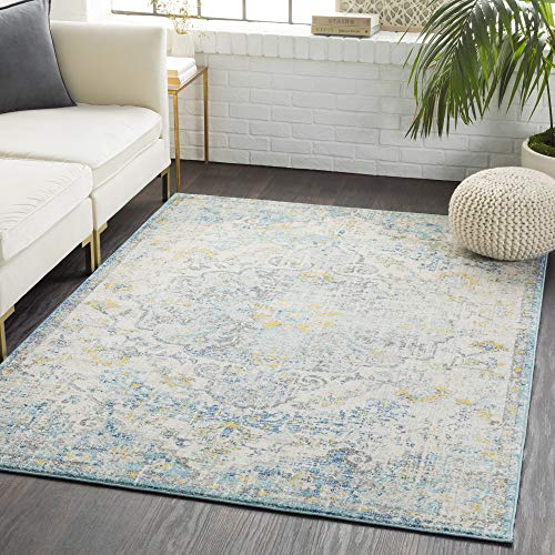 Surya Asmara Vintage Teppich groß - Teppiche Wohnzimmer, Esszimmer, Flur, Carpet Living Room - Orientalischer Teppich Boho Style - Bunter Muster, Light Beige, Mustard, Medium Gray, Teal 160x220cm von Surya