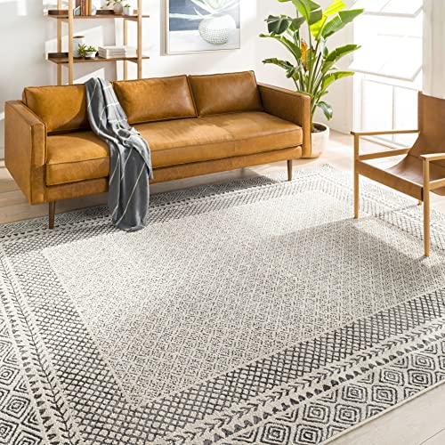 Surya Bahar Teppich Schlafzimmer, Wohnzimmer, Esszimmer, Flur - Moderne Boho Geometrisches Muster - Weicher Skandinavisch Wohnzimmerteppich Orientalisch - Carpet 160x220cm Groß Beige von Surya