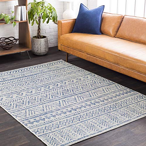 Surya Bari Outdoor Teppich wetterfest - In & Outdoorteppich für den Balkon, Terrasse, Garten - Outdoor Teppich Boho, Teppich für den Außenbereich, pflegeleichter Balkon Teppich, 130x180cm in Blau von Artistic Weavers