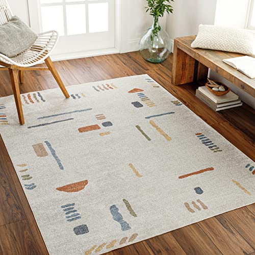 Surya Brasilia Teppich waschbar in Waschmaschine - Moderner Teppich waschbar für Wohnzimmer, Esszimmer, Küche, Traditionelle Teppiche, Orientalischer Boho Teppich, Teppich Groß 200x275cm in Creme von Artistic Weavers