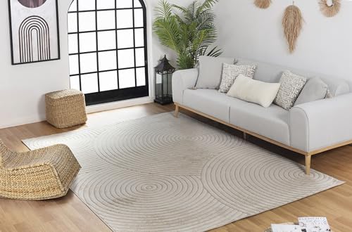 Surya Denver Teppich Läufer Wohnzimmer, Esszimmer - Moderne Boho Teppich Geometrisches Muster - Weicher Skandinavisch Wohnzimmerteppich Orientalisch - Läufer Flur 80x150cm Groß Teppich Beige von Surya