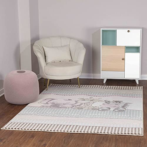 Livabliss Safari Kinderteppich - Cartoon Teppich 160x213 cm, Tier Teppich Kinderzimmer oder Babyzimmer, Krabbelteppich oder Spielteppich - Baby Teppich für Jungen & Mädchen, Weiß, Grau und Beige Livabliss Safari Kinderteppich - Cartoon Teppich 160x213 cm, Tier Teppich Kinderzimmer oder Babyzimmer, Krabbelteppich oder Spielteppich - Baby Teppich für Jungen & Mädchen, Weiß, Grau und Beige von Livabliss