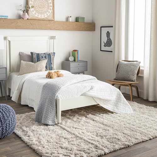 Surya Dubai Shaggy Berber Teppich - Flauschiger Teppich für Wohnzimmer, Esszimmer, Schlafzimmer, Abstrakter Langflor Hochflor Teppich weiss flauschig & pflegeleicht - Teppich groß 130x170cm in Beige von Surya