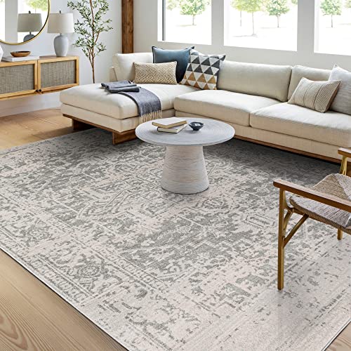 Surya Syracusa Vintage Teppich - Orientalischer Teppich Wohnzimmer, Esszimmer, Schlafzimmer - orientalischer Boho Teppich, Kurzflor Teppich für einfache Pflege - Teppich Groß 200x274cm in Grau von Surya