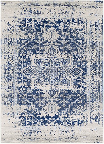 Surya Syracusa Vintage Teppich - Orientalischer Teppich Wohnzimmer, Esszimmer, Schlafzimmer - orientalischer Boho Teppich, Kurzflor Teppich für einfache Pflege - Teppich Groß 160x220cm in Blau von Artistic Weavers