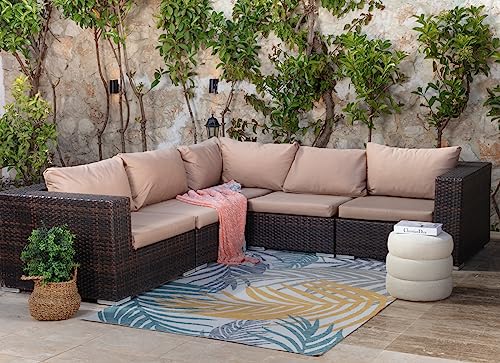 Surya Havana Outdoor-Teppich – Moderne Teppiche, Indoor-Outdoor-Teppiche für Garten, Terrasse, Gartenteppich – Boho-Teppich für den Außenbereich, leicht zu reinigender Gartenteppich – große von Surya