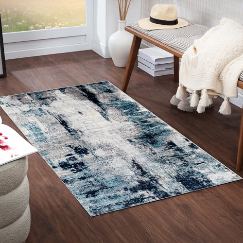 Livabliss Helsinki Teppich Läufer modern – Abstrakt Design in Marmor Optik für Wohnzimmer 80x150 cm, Esszimmer, Schlafzimmer – Marmor Teppich groß, weicher Teppich Kurzflor, Teppich Blau, Weiß, Grau Livabliss Helsinki Teppich Läufer modern – Abstrakt Design in Marmor Optik für Wohnzimmer 80x150 cm, Esszimmer, Schlafzimmer – Marmor Teppich groß, weicher Teppich Kurzflor, Teppich Blau, Weiß, Grau von Livabliss