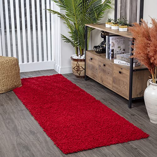 Surya Home Shaggy Berber Teppich Läufer - Flauschiger Teppich für Wohnzimmer, Schlafzimmer, Berber Langflor Hochflor Teppich Weiss flauschig - Teppich Läufer 80x220 cm Läufer Flur in Rot Surya Home Shaggy Berber Teppich Läufer - Flauschiger Teppich für Wohnzimmer, Schlafzimmer, Berber Langflor Hochflor Teppich Weiss flauschig - Teppich Läufer 80x220 cm Läufer Flur in Rot von Livabliss
