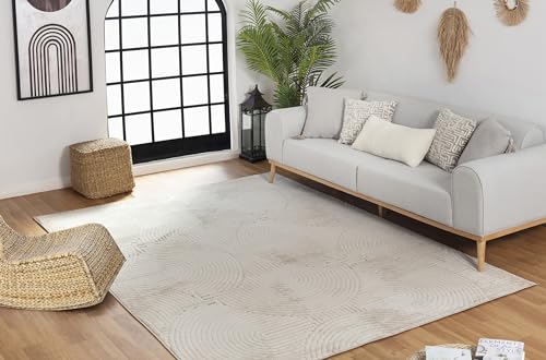 Surya Houston Teppich Läufer Wohnzimmer, Esszimmer - Moderne Boho Teppich Geometrisches Muster - Weicher Skandinavisch Wohnzimmerteppich Orientalisch - Läufer Flur 80x150cm Groß Teppich Beige von Surya