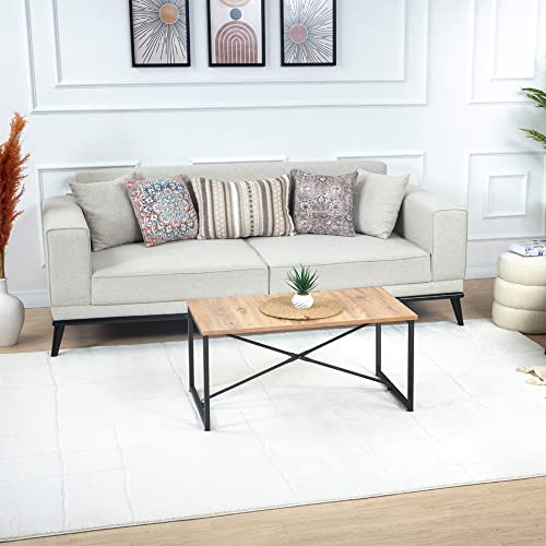 Livabliss Kalix Wohnzimmer Teppich Modern - Abstrakt Design in Marmor Optik für Wohnzimmer, Esszimmer, Schlafzimmer 160x213 cm - Weicher Kurzflor in Creme von Livabliss