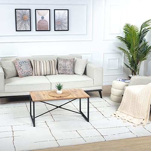 Livabliss Kalix Wohnzimmer Teppich Modern - Abstrakt Design in Marmor Optik 160x213 cm für Wohnzimmer, Esszimmer, Schlafzimmer - Weicher Kurzflor in Orange, Braun, Creme von Livabliss
