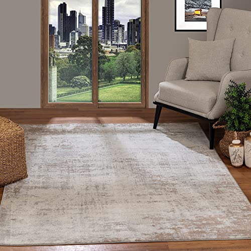 Surya Kampen Teppich Schlafzimmer, Wohnzimmer, Esszimmer, Flur - Moderne Boho Teppich Geometrisches Muster - Weicher Skandinavisch Wohnzimmerteppich Beige, Grau - Carpet 120x170cm Groß Teppich von Surya