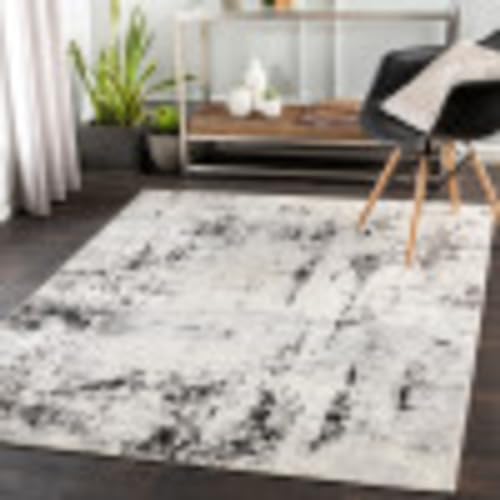 Surya Kyoto Teppich Wohnzimmer Modern – Abstrakt Design in Marmor Optik für Wohnzimmer, Esszimmer, Schlafzimmer – weicher Marmor Teppich, Kurzflor Teppich groß 152x213cm in Weiss von Surya