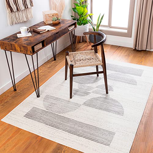 Surya Laredo Teppich Wohnzimmer Modern – Abstrakt Design in Marmor Optik für Esszimmer, Schlafzimmer, Wohnzimmerteppich – weicher Marmor Teppich Groß 152x213cm Carpet, Teppich Grau von Artistic Weavers