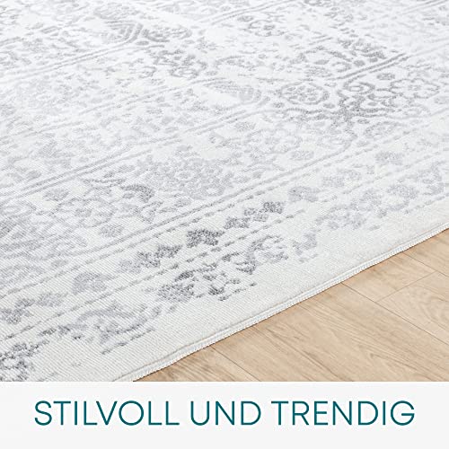 Surya Marrakech Vintage Teppich - Teppich Wohnzimmer, Esszimmer, Flur, Rugs Living Room - Boho Teppich Orientalisch Style, Kurzflor Carpet - Schiefer, Creme, Grau 120x170cm von Surya