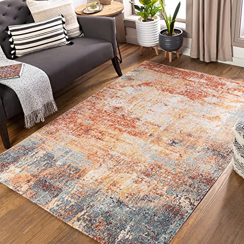 Surya Mijek Teppich Schlafzimmer, Wohnzimmer, Esszimmer, Flur - Moderne Boho Teppich Geometrisches Muster - Weicher Skandinavisch Wohnzimmerteppich Rost, Grau - Carpet 120x170cm Groß Teppich von Surya