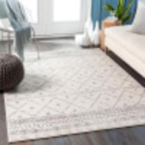 Surya Nagano Geometrischer Teppich - Teppich modern Wohnzimmer, Esszimmer, Schlafzimmer - weicher Abstrakt Boho Teppich, Kurzflor Teppich für einfache Pflege - Teppich groß 160x216cm in Grau, Creme von Artistic Weavers