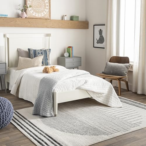 Surya Nairobi Teppich Schlafzimmer, Wohnzimmer, Esszimmer, Flur - Moderne Boho Teppich Geometrisches Muster - Weicher Skandinavisch Wohnzimmerteppich Schwarz, Grau, Anthrazit - 130x170cm Groß von Surya