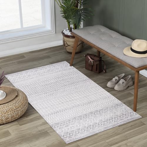 Livabliss Nice Wohnzimmer Boho, großer Schlafzimmer 80x150 cm - für Esszimmer mit geometrischem Muster, Skandinavischer Wohnzimmer modern in Hellgrau Livabliss Nice Wohnzimmer Boho, großer Schlafzimmer 80x150 cm - für Esszimmer mit geometrischem Muster, Skandinavischer Wohnzimmer modern in Hellgrau von Livabliss