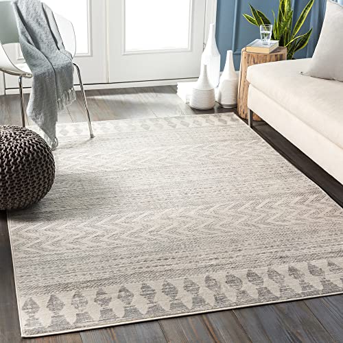 Surya Oslo Teppich Schlafzimmer, Wohnzimmer, Esszimmer, Flur - Moderne Boho Teppich Geometrisches Muster - Weicher Skandinavisch Wohnzimmerteppich Grau, Beige - Carpet 120x170cm Groß Teppich von Surya