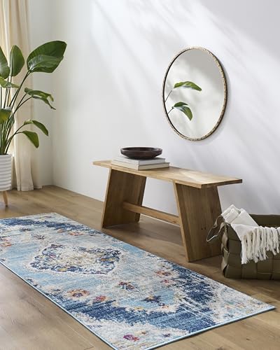 Livabliss Palma Vintage Teppich groß - Teppich Wohnzimmer 80x220 cm, Esszimmer, Schlafzimmer, Orientalischer Teppiche Boho Style - Carpet Living Room, Bunter Muster, Blau, Fuchsie, Senfgelb, Orange Livabliss Palma Vintage Teppich groß - Teppich Wohnzimmer 80x220 cm, Esszimmer, Schlafzimmer, Orientalischer Teppiche Boho Style - Carpet Living Room, Bunter Muster, Blau, Fuchsie, Senfgelb, Orange von Livabliss