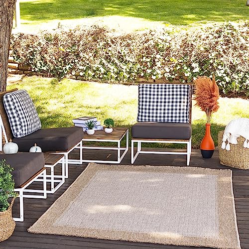 Livabliss Outdoor Teppich Perth - In- und Outdoor für Balkon, Terrasse, Garten, Küche - Wetterfest, Boho Style, Beige, 117x166 cm Livabliss Outdoor Teppich Perth - In- und Outdoor für Balkon, Terrasse, Garten, Küche - Wetterfest, Boho Style, Beige, 117x166 cm von Livabliss
