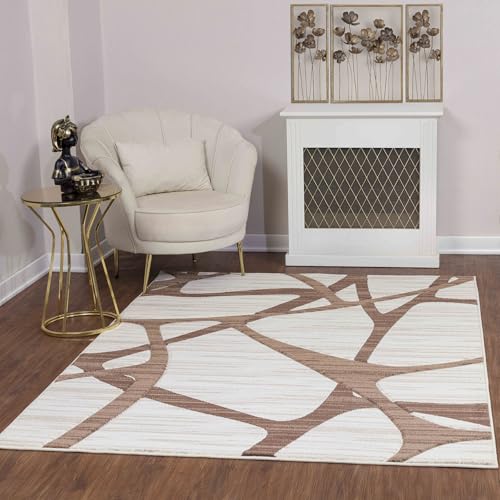 Livabliss Santa Cruz Wohnzimmer Teppich modern – Abstrakt Design in Marmor Optik für Wohnzimmer 120x170 cm, Esszimmer, Schlafzimmer - Marmor Teppich groß, weicher Teppich Kurzflor Beige, Braun, Weiß Livabliss Santa Cruz Wohnzimmer Teppich modern – Abstrakt Design in Marmor Optik für Wohnzimmer 120x170 cm, Esszimmer, Schlafzimmer - Marmor Teppich groß, weicher Teppich Kurzflor Beige, Braun, Weiß von Livabliss