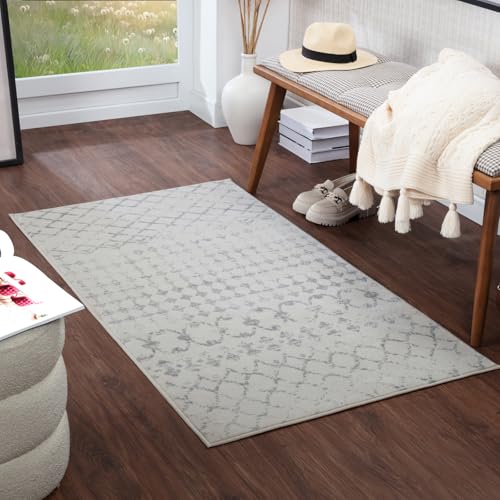 Livabliss Santiago Teppich Wohnzimmer Boho, großer Teppich Schlafzimmer 80x150 cm - Teppich für Esszimmer mit geometrischem Muster, Skandinavischer Wohnzimmerteppich modern in Elfenbein, Grau Livabliss Santiago Teppich Wohnzimmer Boho, großer Teppich Schlafzimmer 80x150 cm - Teppich für Esszimmer mit geometrischem Muster, Skandinavischer Wohnzimmerteppich modern in Elfenbein, Grau von Livabliss
