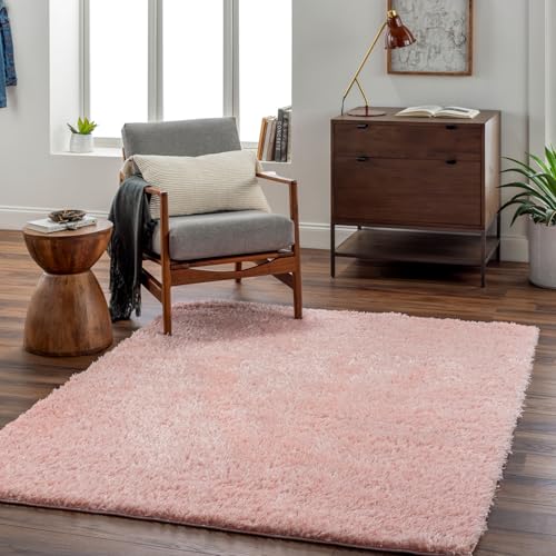 Livabliss Shaggy Rug Shaggy Berber Teppich 120x180 cm - Flauschiger Teppich für Wohnzimmer, Esszimmer, Schlafzimmer, Langflor Hochflor Teppich flauschig - Teppich groß, Wohnzimmerteppich in Rosa von Livabliss