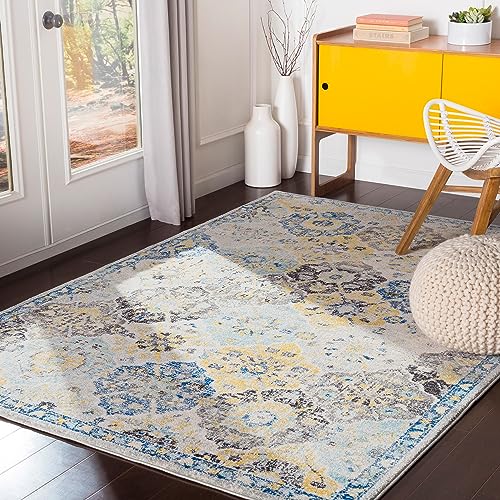 Surya Sicily Vintage Teppich - Orientalischer Teppich Wohnzimmer, Esszimmer, Schlafzimmer - orientalischer Boho Teppich, Kurzflor Teppich für einfache Pflege - Teppich Groß 160x220cm in Blau von Surya