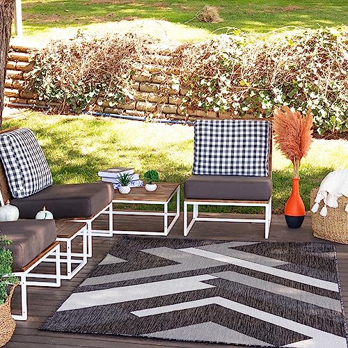 Livabliss Outdoor Teppich wetterfest, Tekeli - In und Outdoor Teppich für Balkon 160x213 cm, Terrasse, Garten, Küche - Outdoor Teppich Boho Style, Teppich für draußen - Teppich Holzkohle und Elfenbein Livabliss Outdoor Teppich wetterfest, Tekeli - In und Outdoor Teppich für Balkon 160x213 cm, Terrasse, Garten, Küche - Outdoor Teppich Boho Style, Teppich für draußen - Teppich Holzkohle und Elfenbein von Livabliss