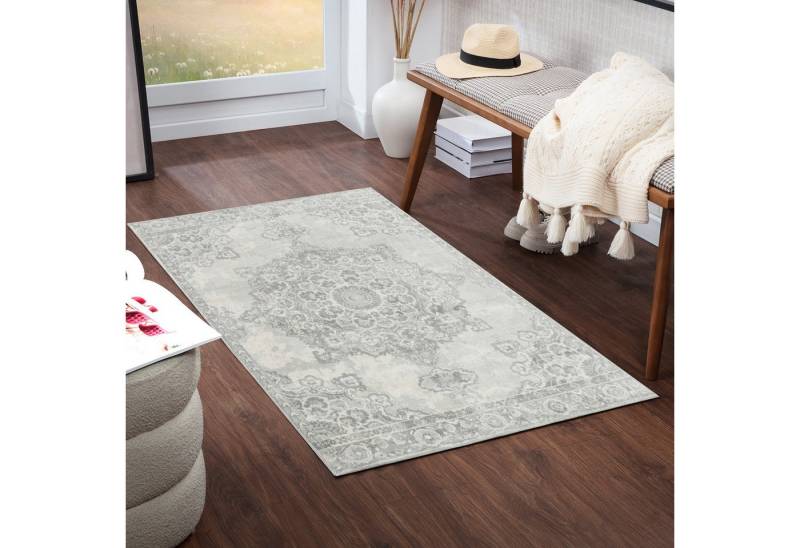 Livabliss Teppich CORO, rechteckig, Höhe: 11 mm, Boho Kurzflor Orientteppich, Wohnzimmer, Schlafzimmer, Grau von Livabliss